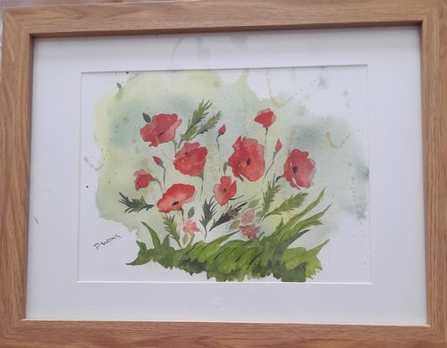 Pauline, Poppies, watercolour.